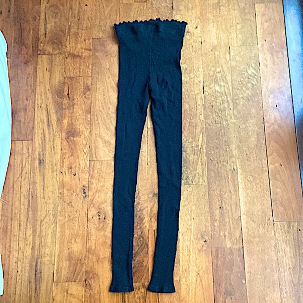 Fashion Nova-Black Ribbed Footless Tights~Small - Picture 5 of 7